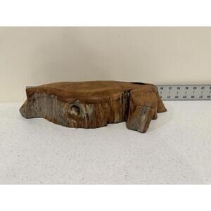 Vintage Natural Burl Wood Jewelry  Trinket Box Handcrafted Burlwood Stump